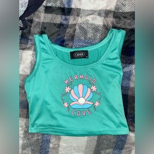 women’s teal crop top